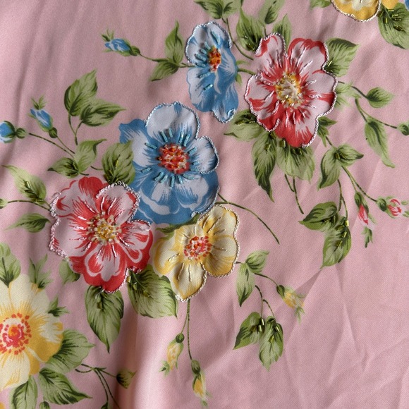 Vintage Y2K Chadwick's Floral Beaded Maxi Skirt Womens 8 Whimsy Romantic Boho - Picture 3 of 8